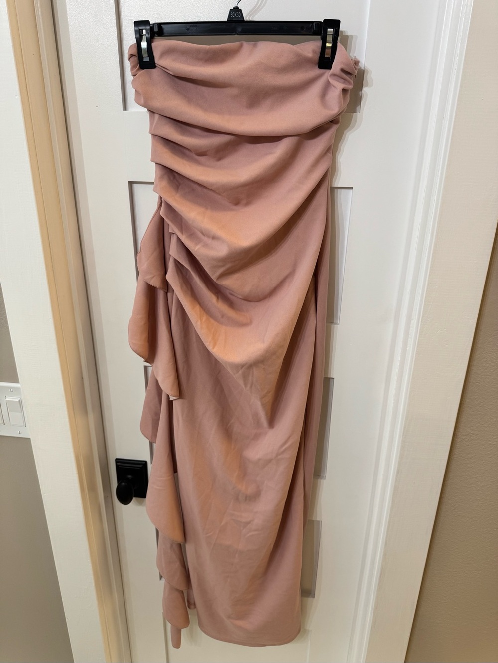 Blush pink strapless dress